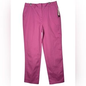 Larry Levine Stretch SPT  Trousers Dress Pant Mauve Pink  Hi-Waist Size 10 NWT
